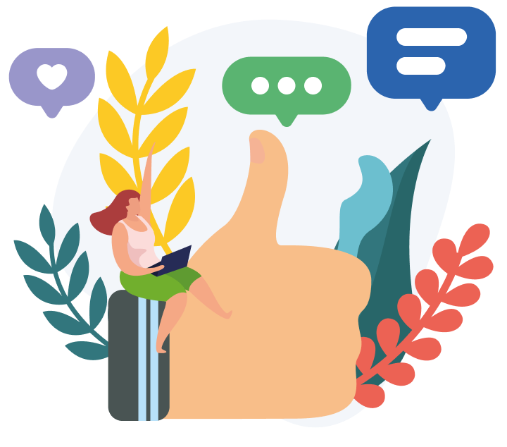 Illustration présence sur les réseaux sociaux